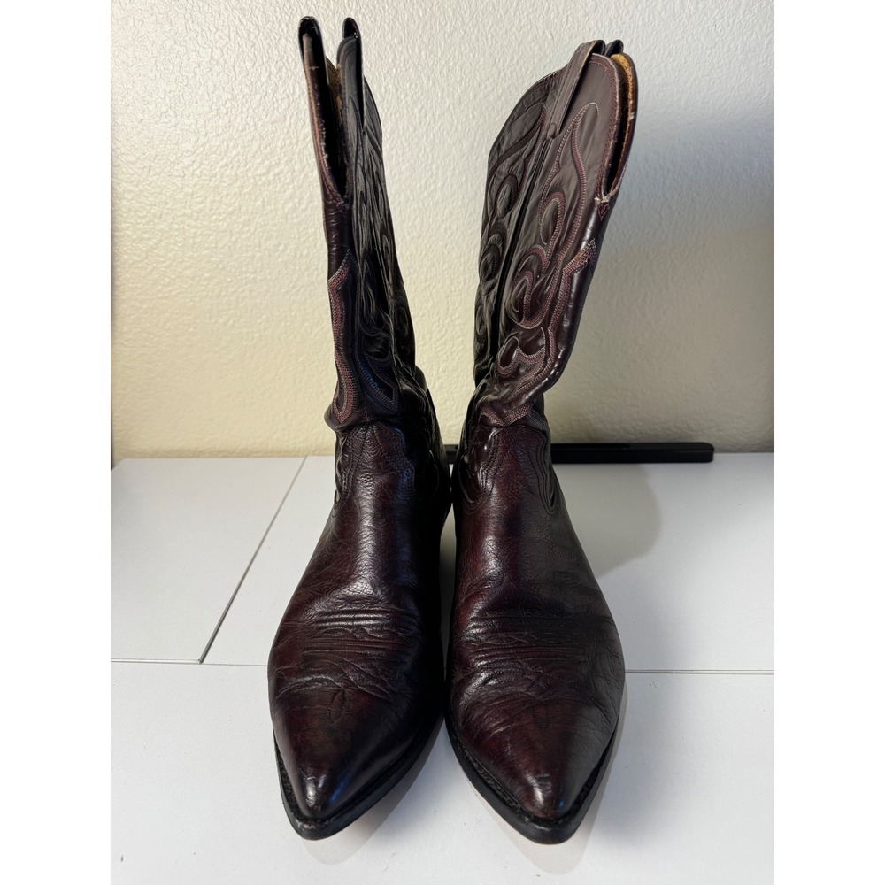 Nocona Cowboy Boots Mens Size 11 Brown Leather Western Pointed Toe Rodeo Made US